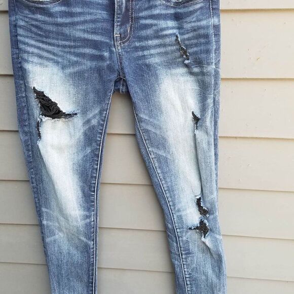 Buckle Black Distressed Jeans with zipper back Pockets size 26-32 Fit #53 - Picture 5 of 12